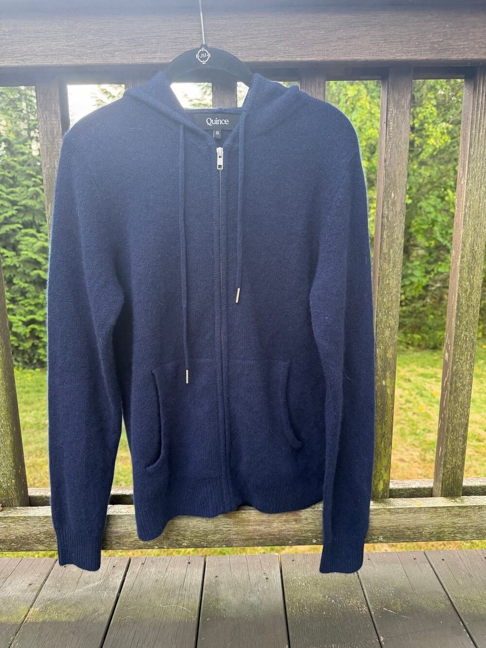 Quince 100% Cashmere Full Zip Hoodie Navy Size Small